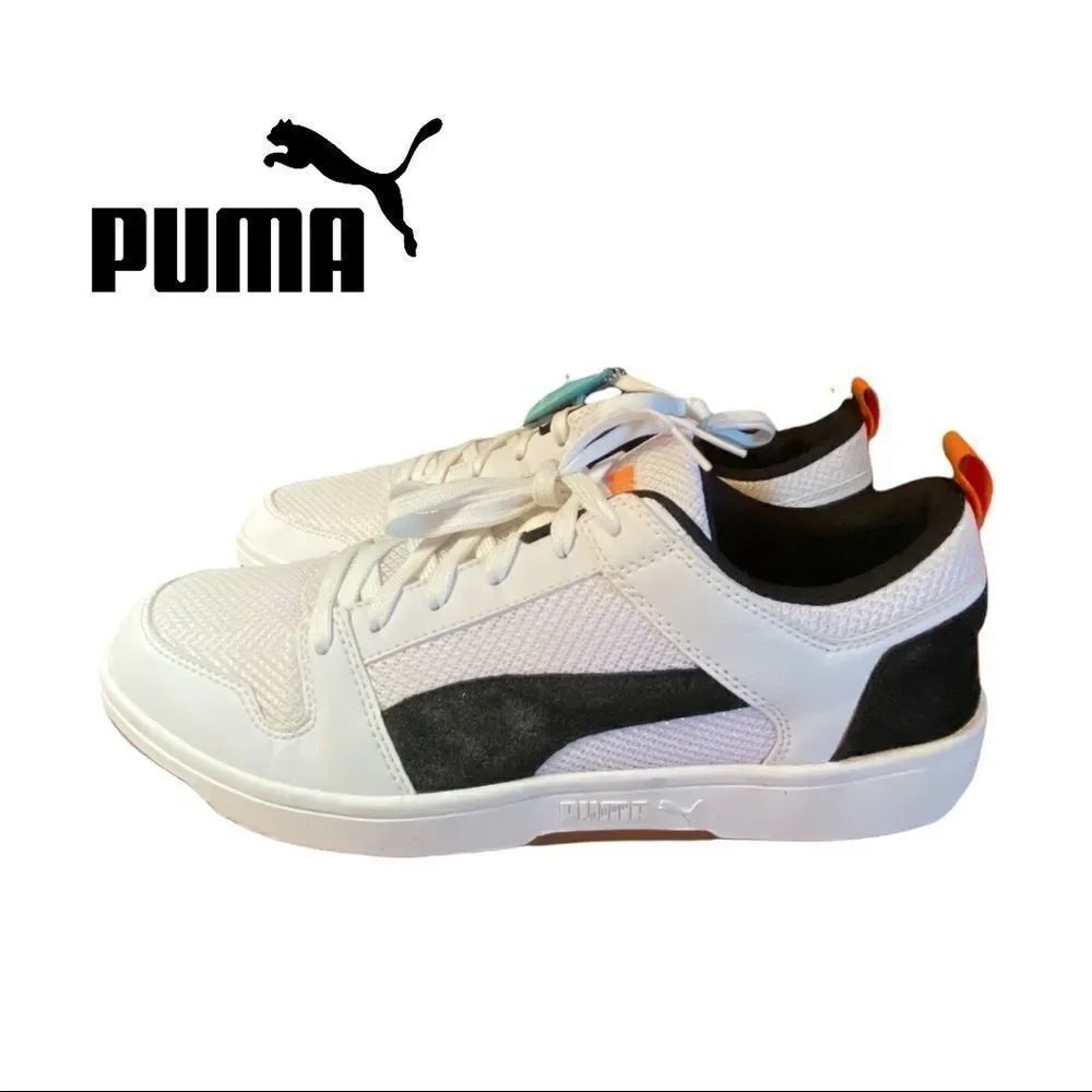 Puma Men's Rebound LayUp Lo Mesh White Black Shoes Sneakers with Box 13